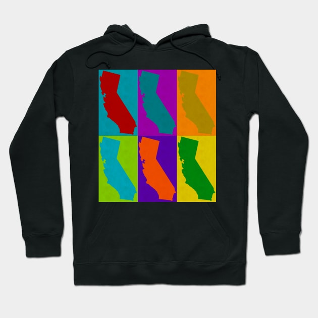 California Pop Art Design Love State CA Hoodie by joannejgg